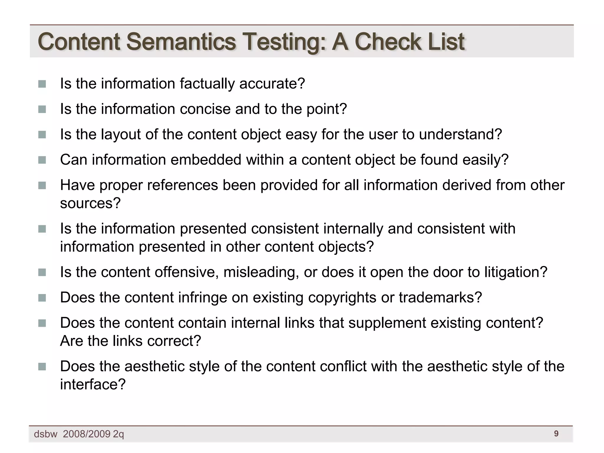 [DSBW Spring 2009] Unit 09: Web Testing