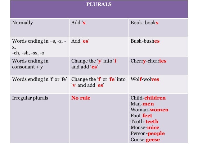 unit 0_plurals words that end in s