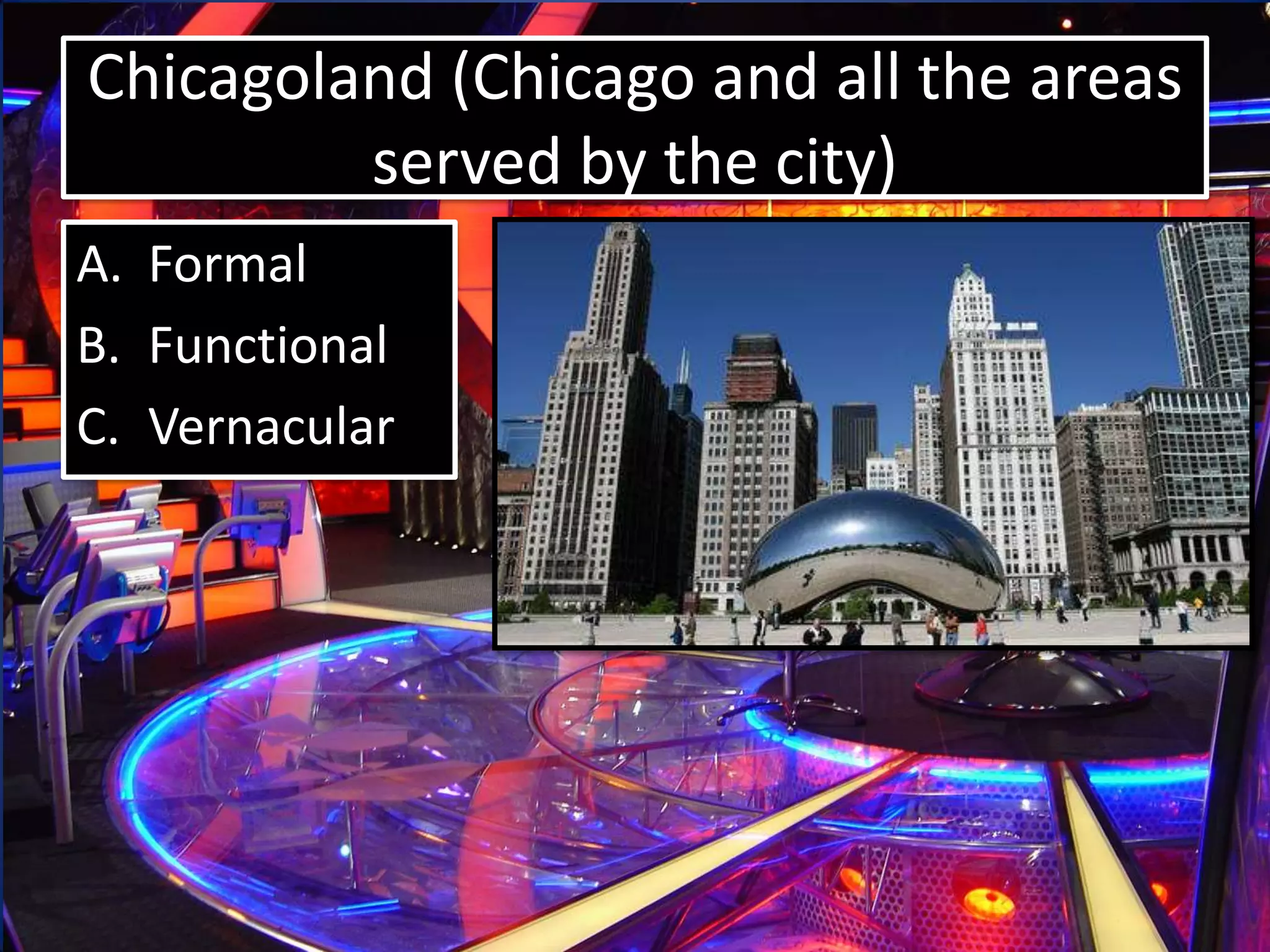 Eastern Kentucky
A. Formal
B. Functional
C. Vernacular
 