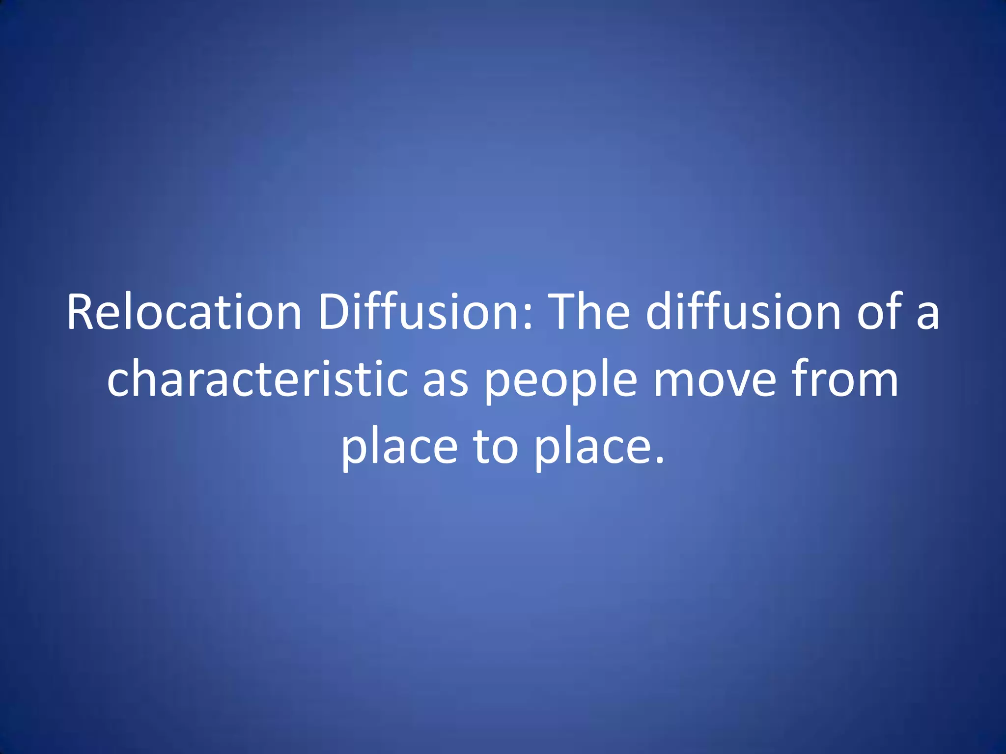 How do cultural elements diffuse?
 