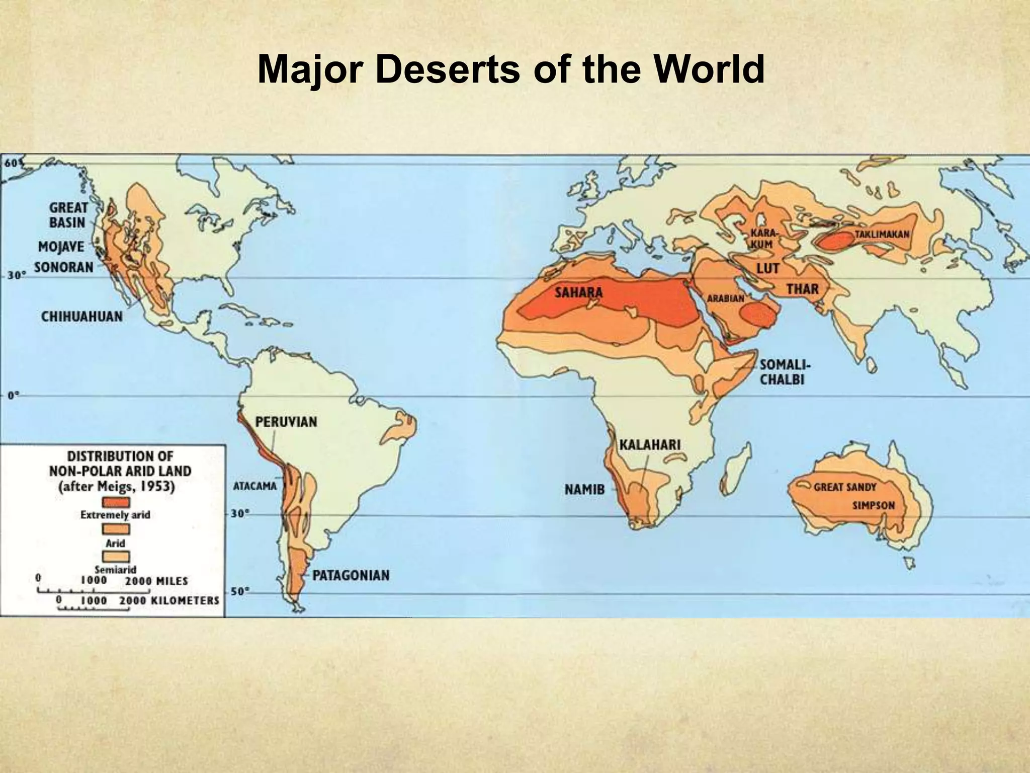 Major Deserts of the World
 