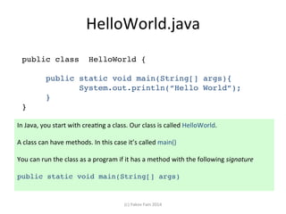 Java Intro: Unit1. Hello World | PPT