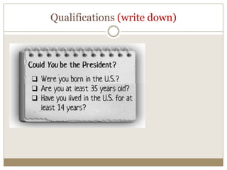 Qualifications (write down)

 