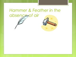 Hammer & Feather in the
absence of air
 
