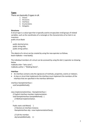 C# Unit 1 notes | PDF