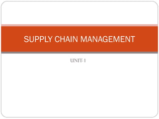 Unit 1 Supply Chain management | PPT