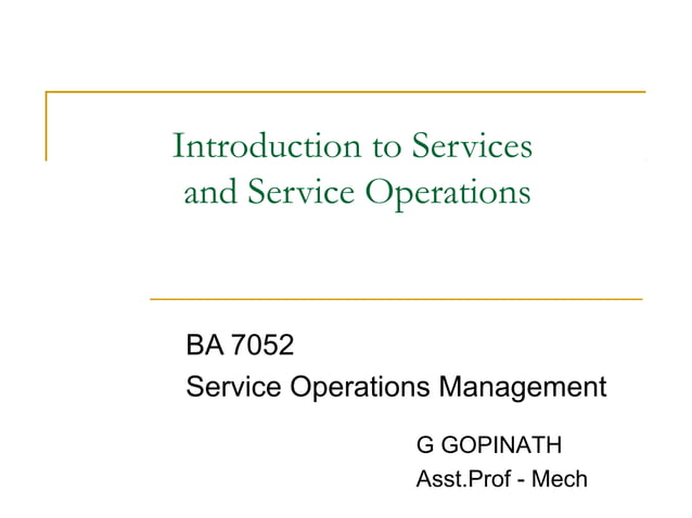 Unit 1 Service Operations Management | PPT | Information Services ...