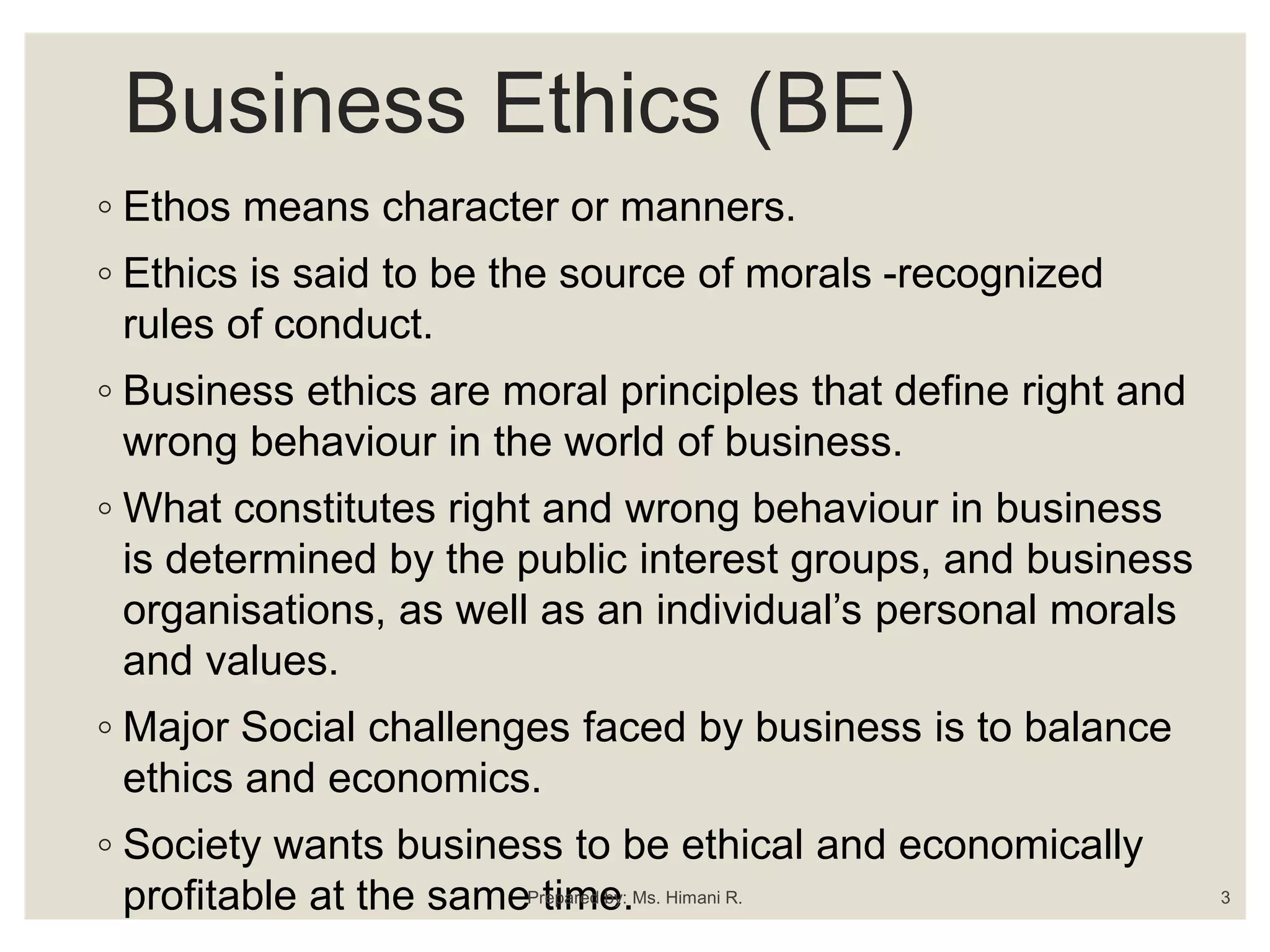 Which Of The Following Are Examples Of Good Business Ethics Business Ethics | PPT