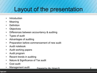 Principles & practices of auditing | PPTX
