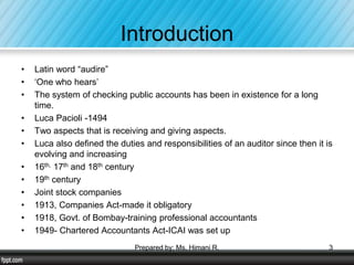Principles & practices of auditing | PPTX