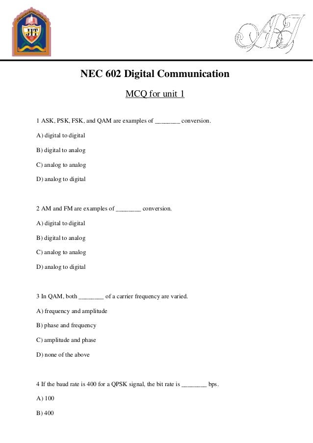 unit 1 communications signals represented in a binary format are said to be