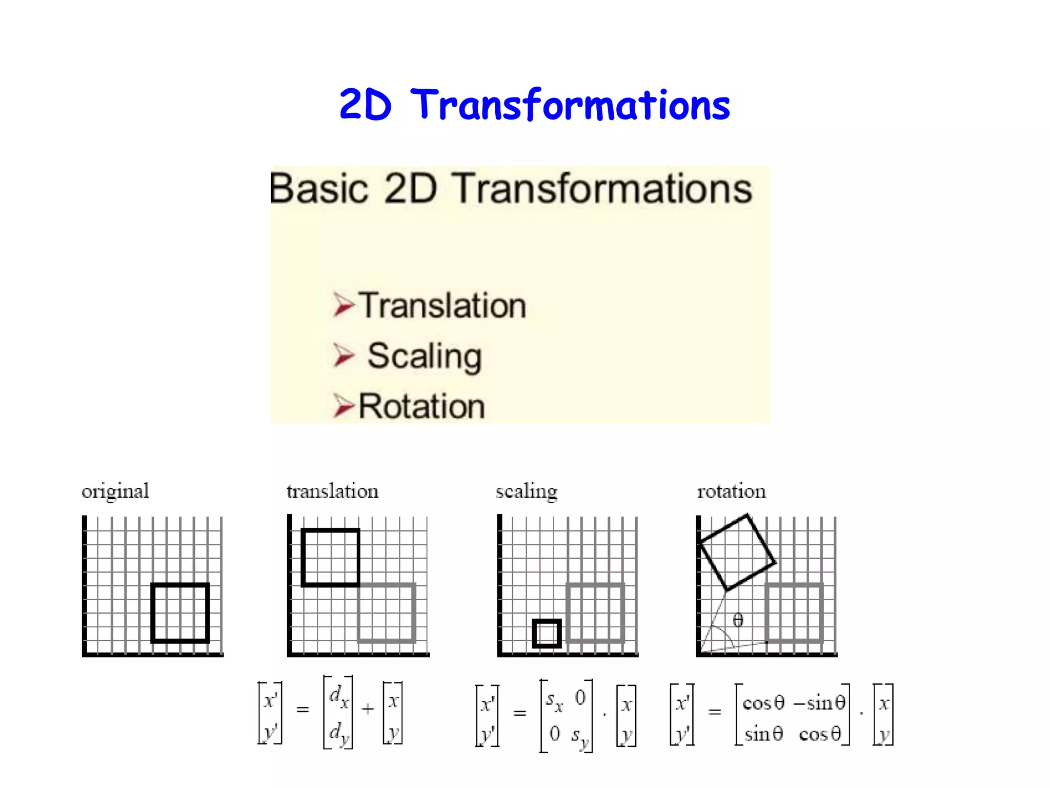 2D Transformations
 