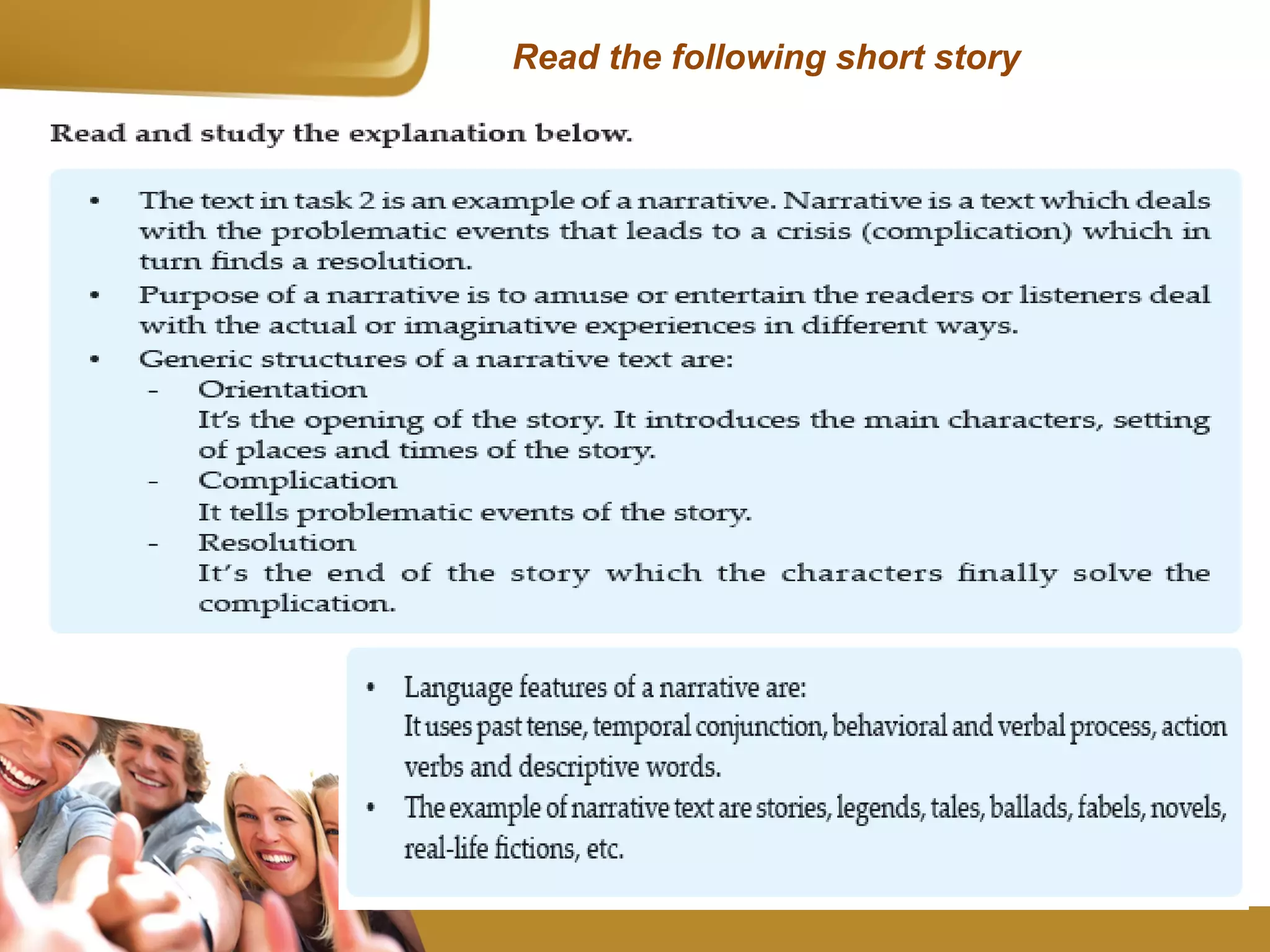 Read the following short story
 