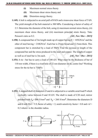 ME6503 - DESIGN OF MACHINE ELEMENTS UNIT - I  NOTES