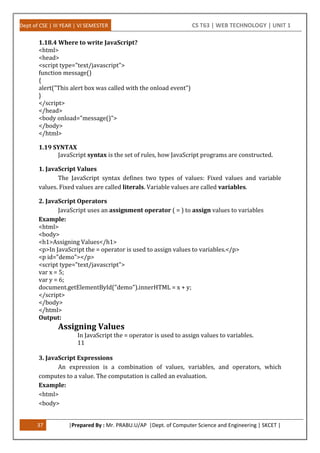 Internet Principles and Components, Client-Side Programming | PDF