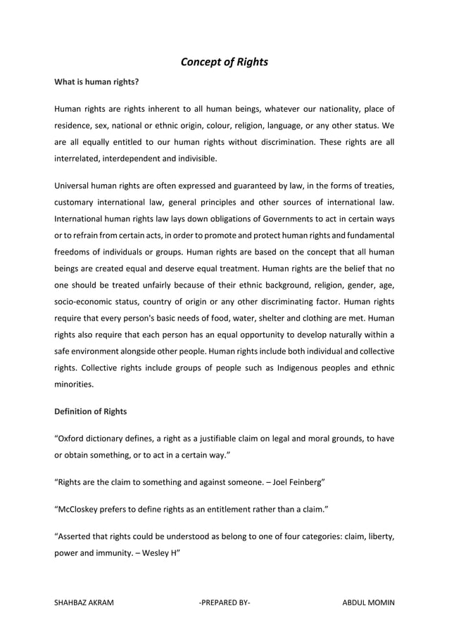 Human rights: Concepts, Origin, sources and ideological foundation pdf ...