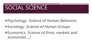 Understanding the concept of social science research | PPTX