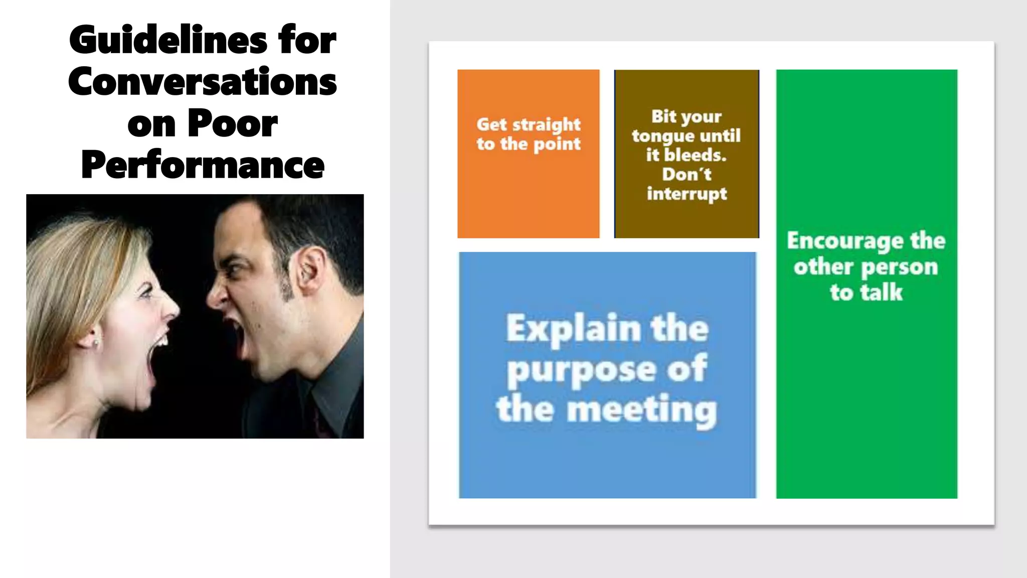 Guidelines for
Conversations
on Poor
Performance
 