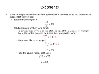 Unit 1 1 algebra review | PPT