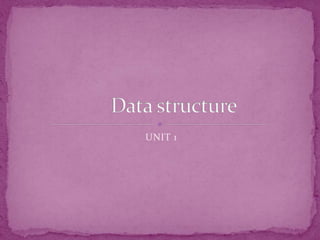 data structures and algorithms Unit 1 | PPT