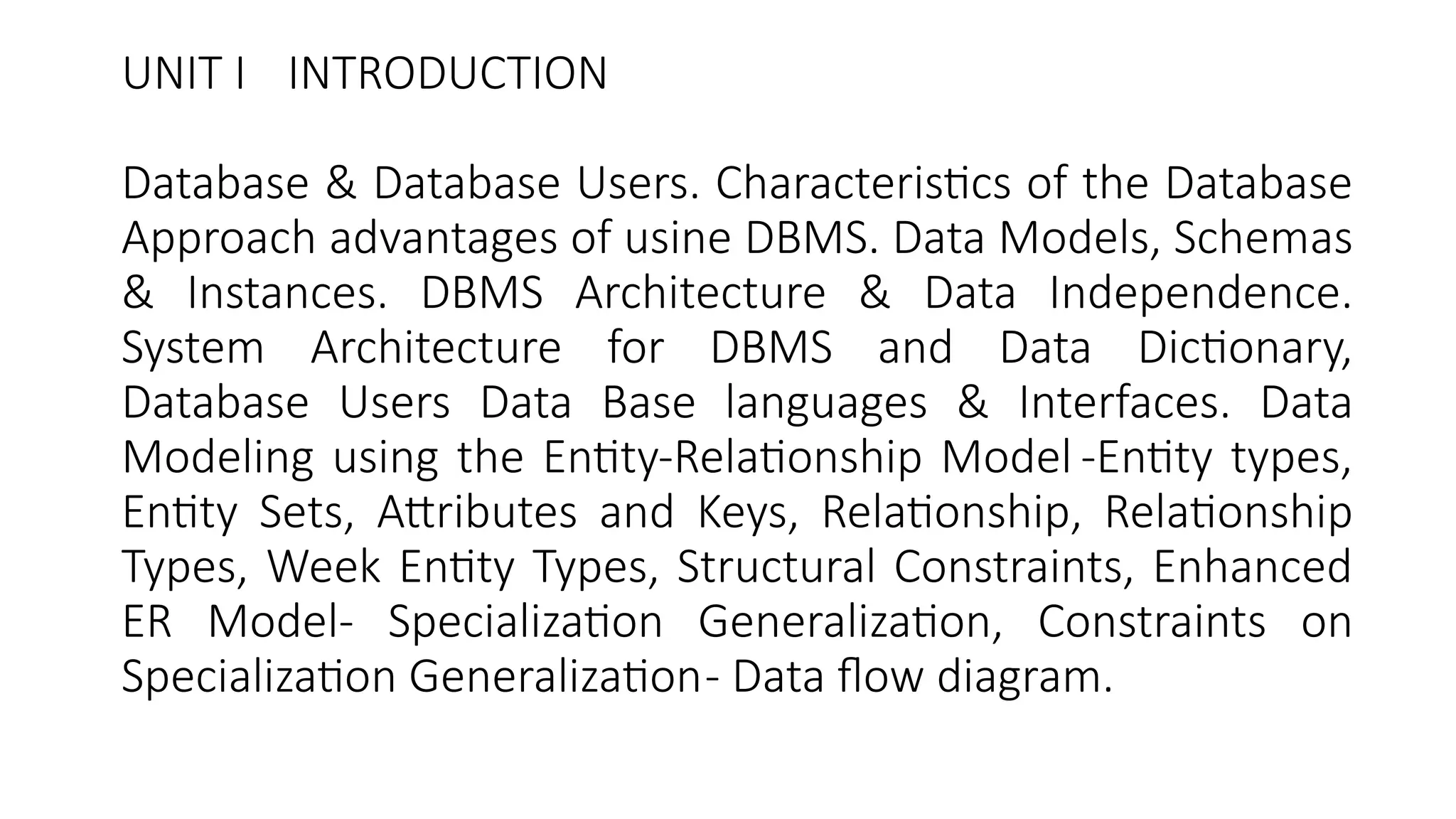 Database Management system : UNit I Helping to understand basics of ...