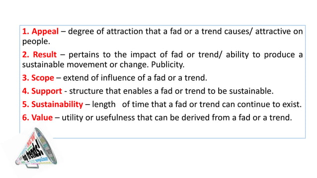 Unit 1: Definition of Trend | PPTX