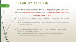 Unit 1 : Reliability Basics | PPTX