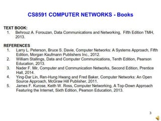 CS8591 COMPUTER NETWORKS - Books
3
 