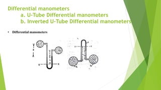 Simple Differential Manometer Unit 1.2 mano class | PPTX