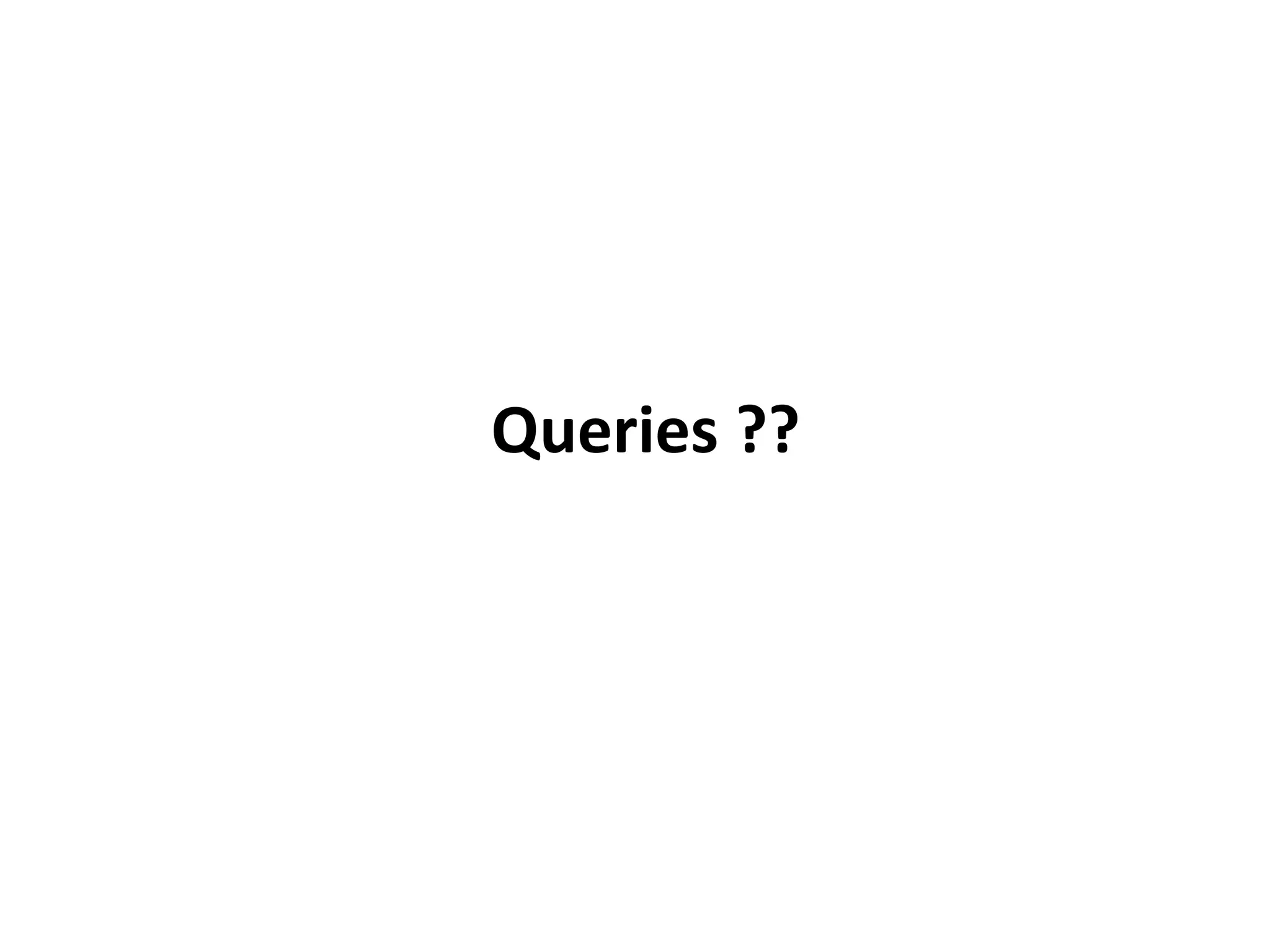 Queries ??
 