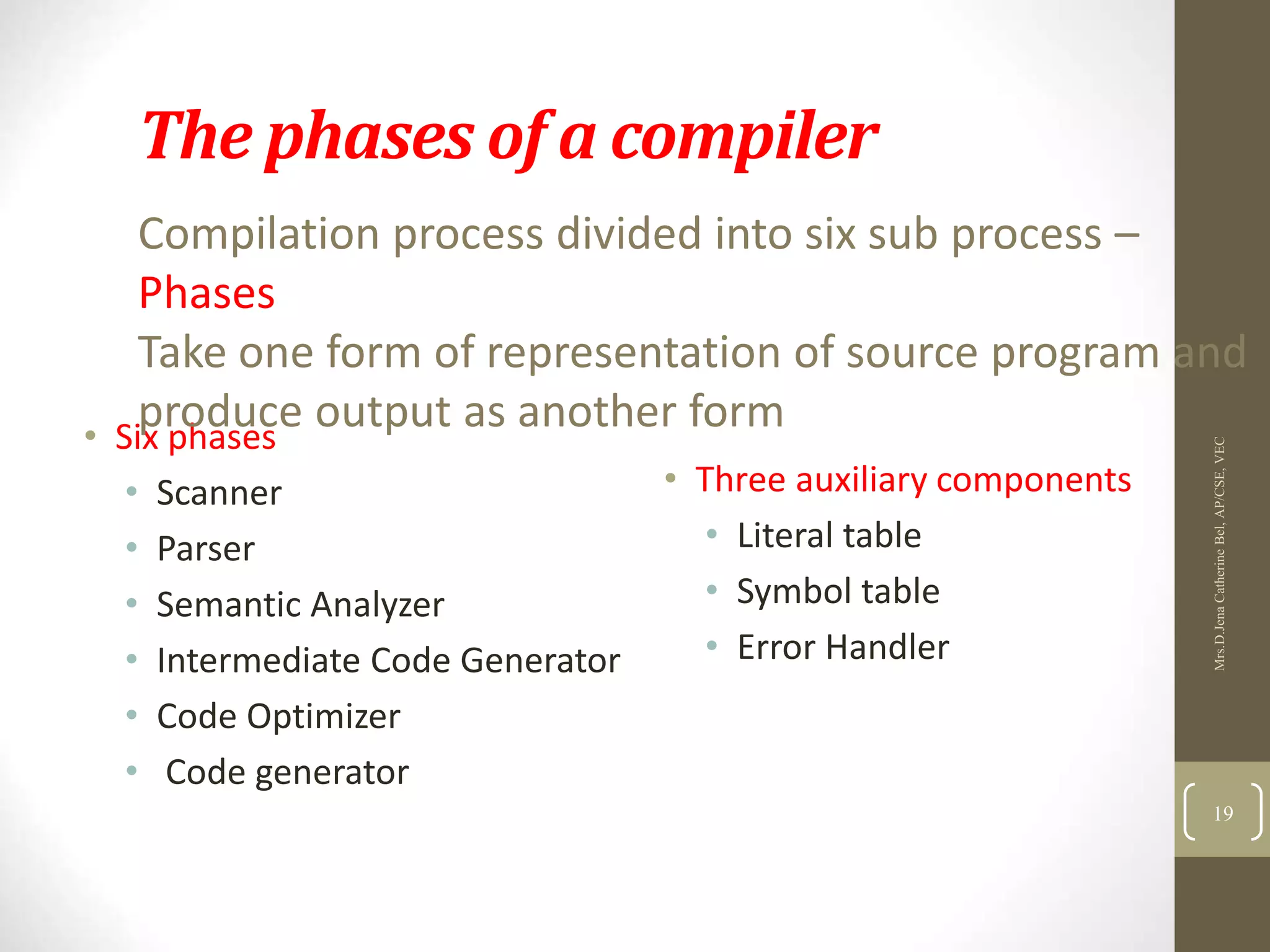 Compiler Design Unit 1 | PPT | Programming Languages | Computing