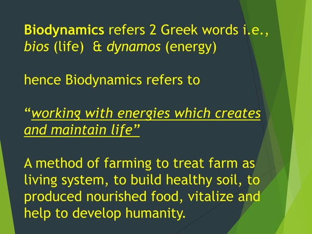 UNIT 1. BIODYNAMIC AGRICULTURE.pptx | Agriculture | Industries