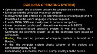 Dos Using Computers Babitha's Notes On Unit -1 Part A Health/Nursing Informatics ...