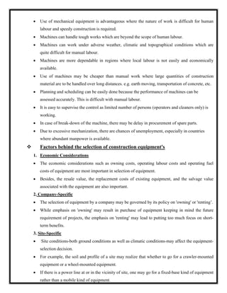 Construction Equipment used in construction projects | PDF