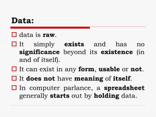 Introduction of Data and Information in IS | PPT