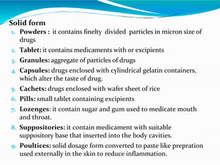 Powder Form introduction to pharmacology in nursing | PPTX