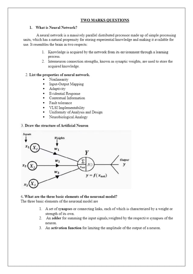 CCS355 Neural Networks & Deep Learning Unit 1 PDF notes with Question ...