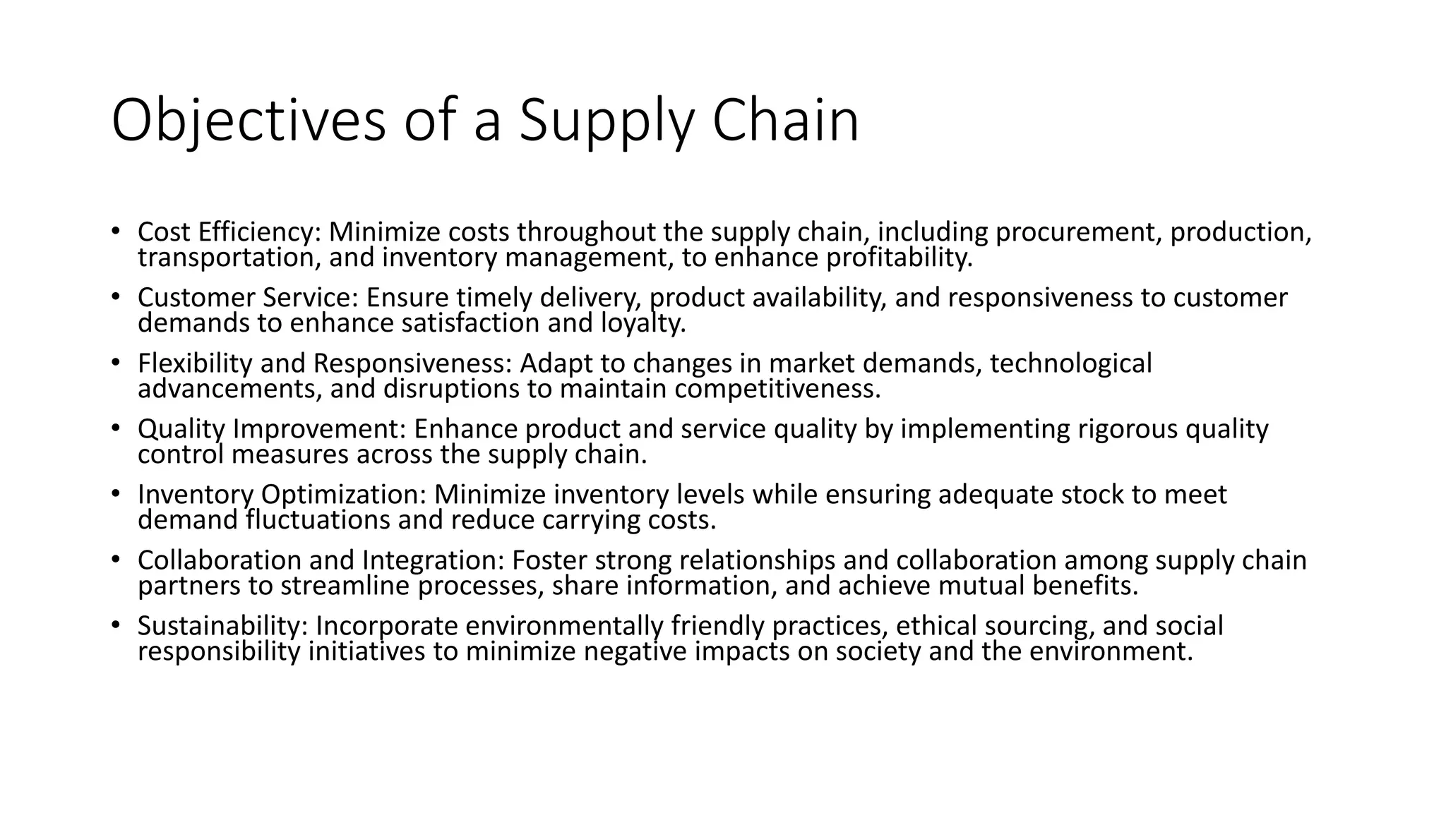 SCM, Value Chain, Objectives of SCM, Importance | PPT