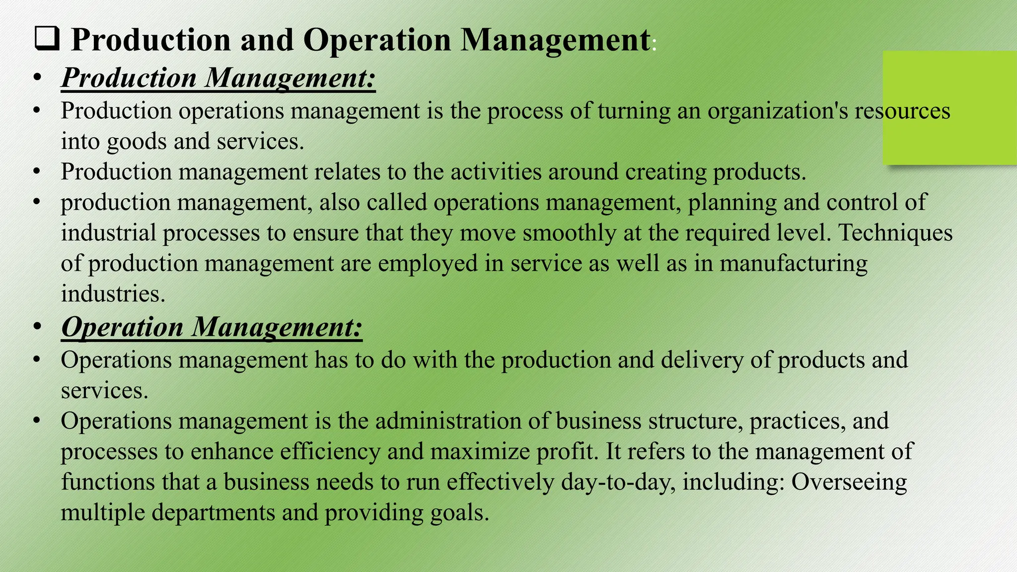 production and operation Management SYBBA-IB | PPT