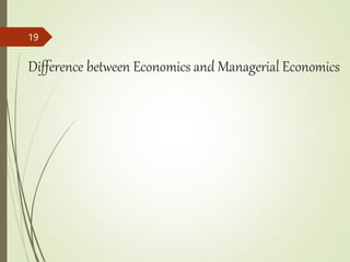 Difference between Economics and Managerial Economics
19
 