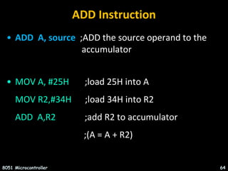INTRODUCTION TO MICROCONTROLLERS(8051) ARCHITECTURE,INSTRUCTION SET ...