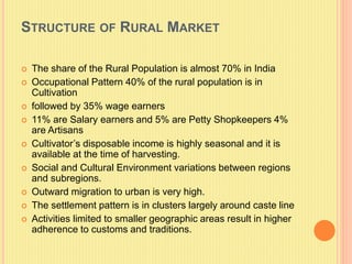 UNIT 1 RURAL MARKETING FOR BBA STUDENTS III YR | PPTX