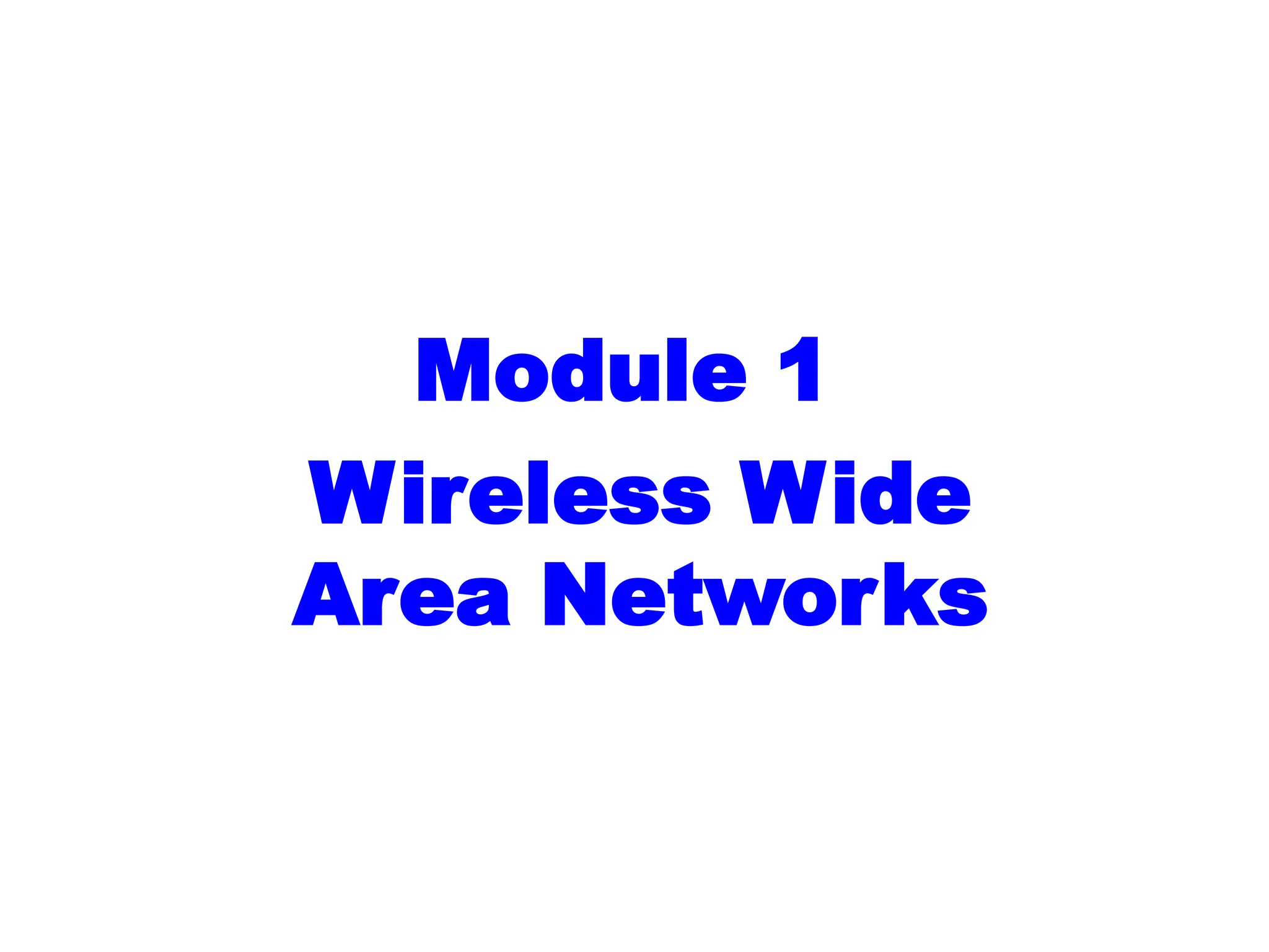 UNIT 1 wireless wide area network for wireless network | PPT