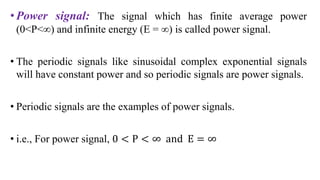 Different Power Signals Signals and System UNIT1 Lecture Material | PDF
