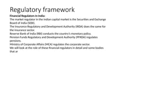 Irda Rbi Indian finanancial system unit one notes for bba students | PPTX