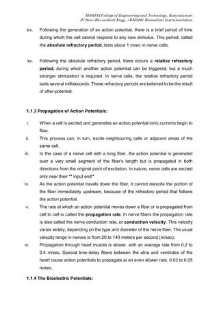 UnBIOMEDICAL INSTRUMENTATION UNIT 1 NOTES | PDF