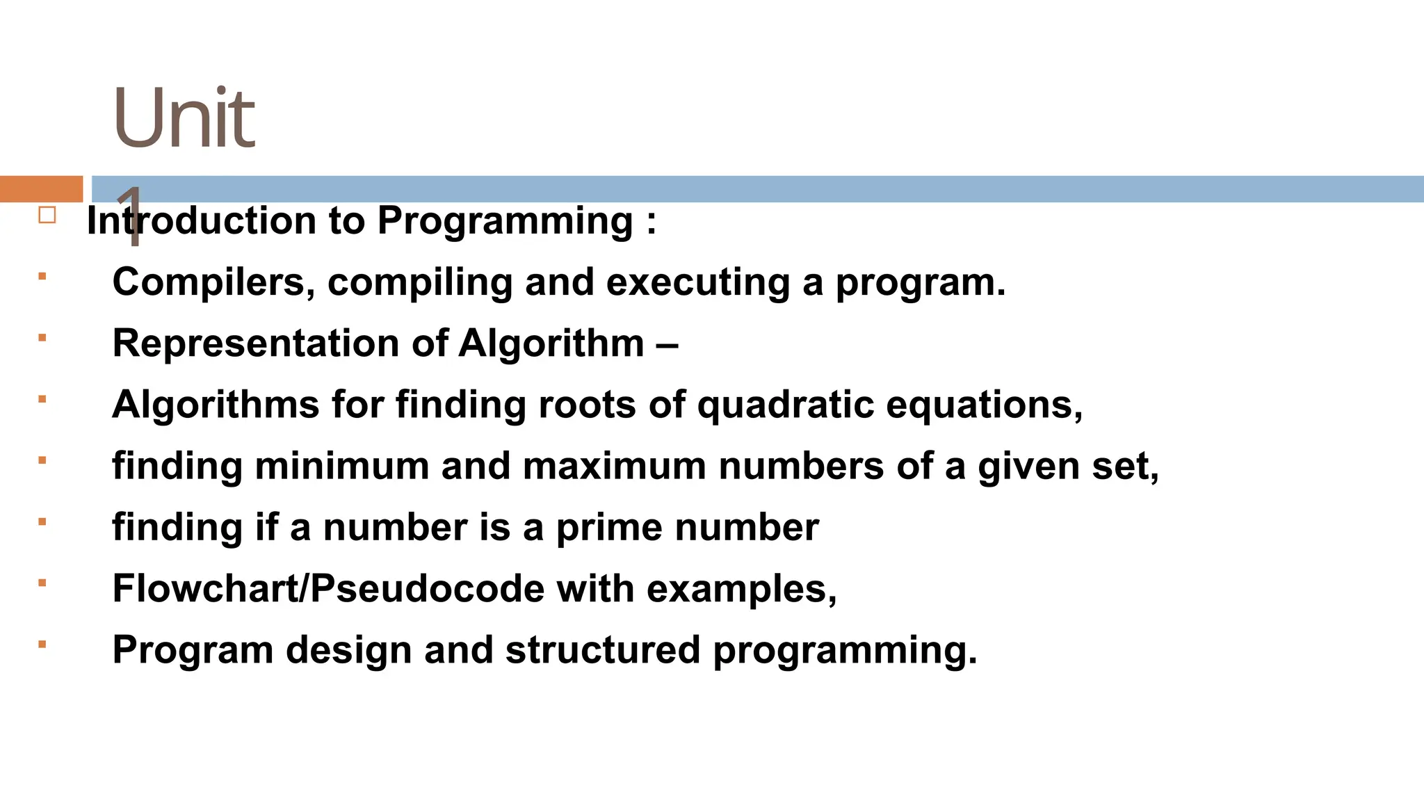 UNIT 1.pptx Programming for Problem Solving | PPT