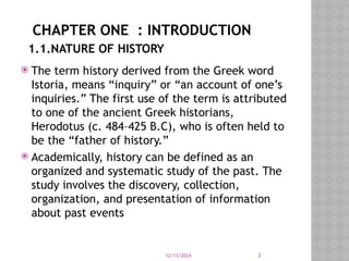 Freshman Course History Chapter One Unit 1.pptx history of Ethiopia and the horn chapter 1 | PPTX