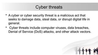 Introduction to Cyber security presentation | PPTX