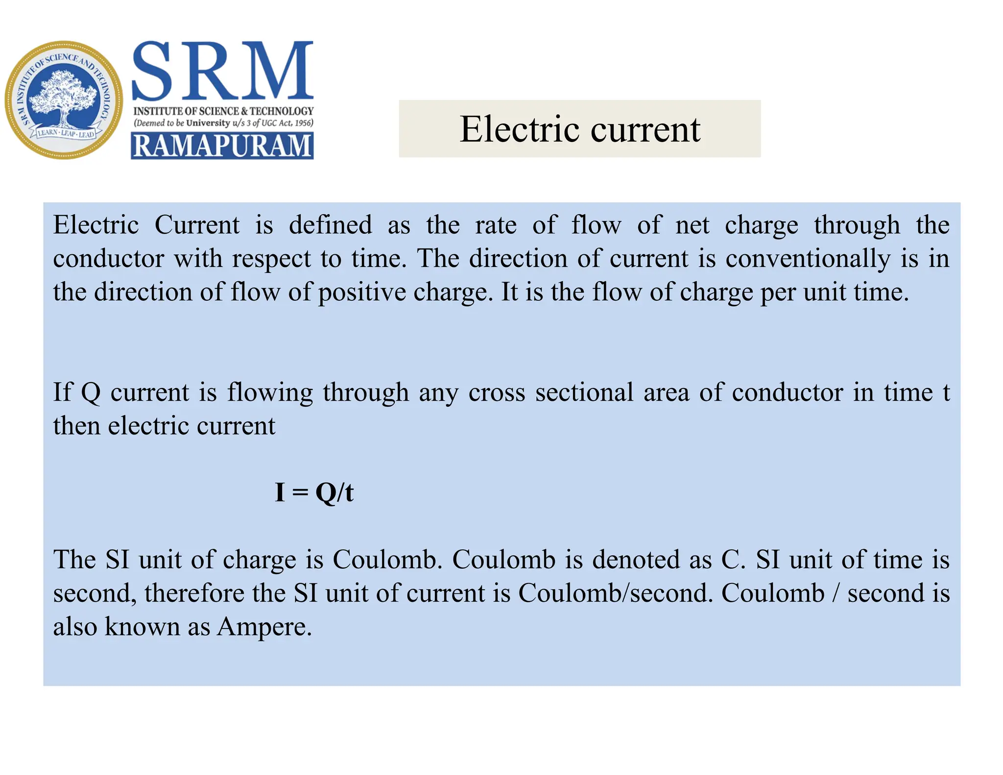 Concept of electric current (conduction and displacement current and ...